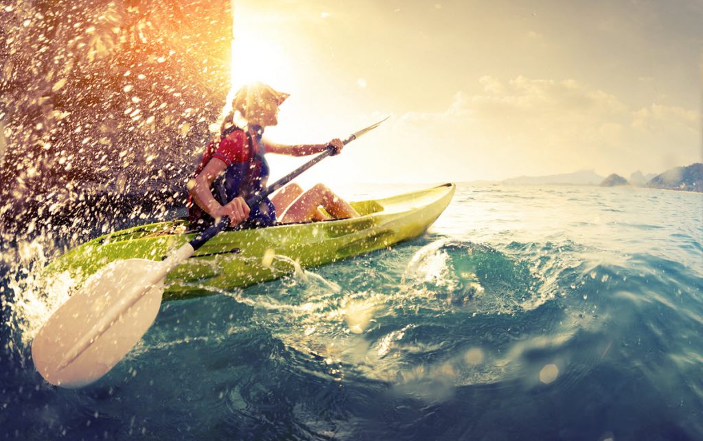 woman in kayak